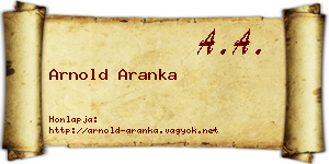 Arnold Aranka névjegykártya