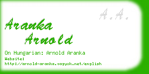 aranka arnold business card